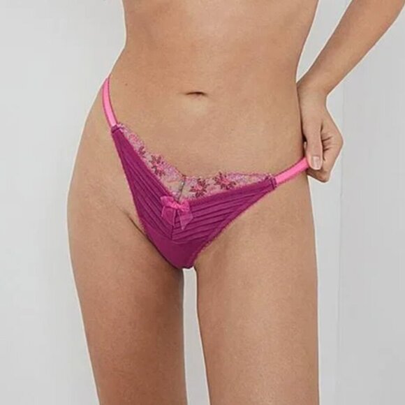 For Love And Lemons Ophelie Panty Thong Berry NWT XXS - Picture 1 of 5